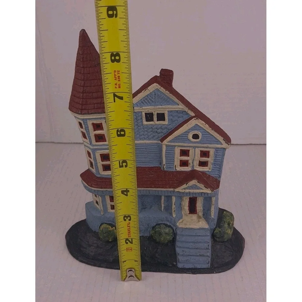 Vintage Heritage Metalcraft Doorstop Victorian Home Blue And White 1990